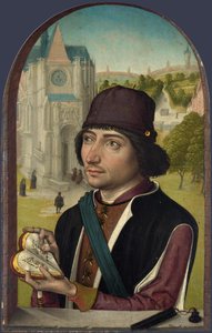 Portret van een jonge man door Master of the View of Saint Gudula