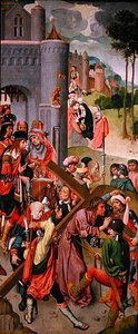 Christus draagt het kruis, zijpaneel van een drieluik, c.1490s