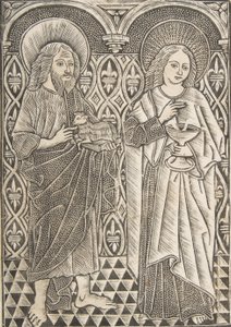 Sint Johannes de Doper en Sint Johannes de Evangelist, 15e eeuw door Master with the Cologne Arms