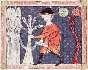 Fol.58v Juli: De Oogst