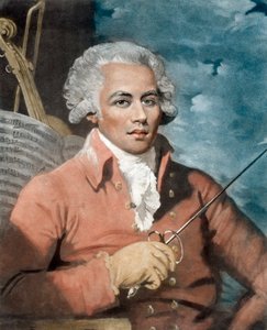Joseph Boulogne (1748-99), Chevalier de Saint-George; zoon van een Franse plantage-eigenaar in Guadeloupe en een slaaf, Nanon, van Afrikaanse afkomst - Portret van Joseph Boulogne (1748-1799), Chevalier de Saint Georges (Saint-Georges), componist van Guade door Mather (after) Brown