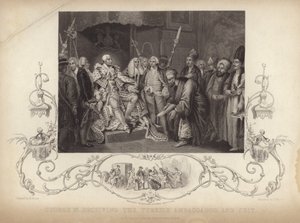 Koning George III ontvangt de Turkse ambassadeur en gevolg door Mather Brown