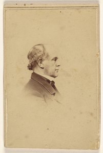 [Niet-geïdentificeerde man in profiel, gedrukt in vignetstijl] door Mathew B. Brady