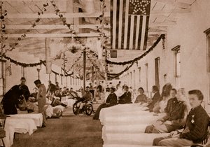 Legerhospitaal nabij Washington, D.C., 1861-65 door Mathew B. Brady