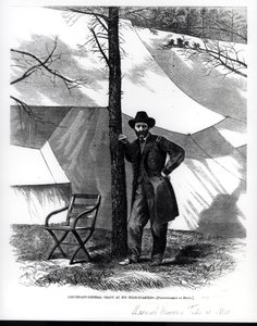 Luitenant-generaal Ulysses S. Grant, bij zijn Hoofdkwartier, illustratie uit 