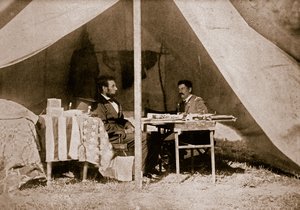Het Laatste Gesprek tussen President Lincoln en Generaal McClellan bij Antietam, 1862