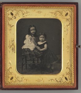 Ongenoemd portret van twee meisjes, 1861 door Mathew Brady