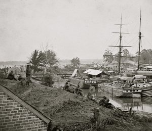 White House Landing aan de Pamunkey, 1862 door Mathew B. Brady