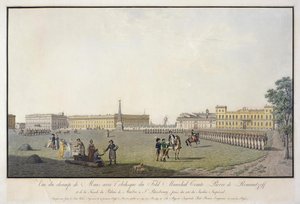 Uitzicht op het Marsveld en het Marmeren Paleis in Sint-Petersburg, 1804