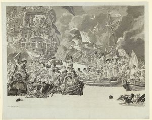 De Nederlandse aanval op de Medway en de verovering van de Royal Charles, 1667 door Mathias de Sallieth