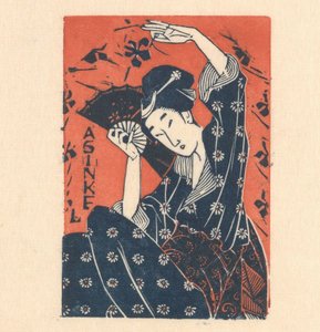 Reclamekaart van A. Sinkel met Japanse vrouw