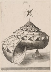Een perspectief van een gefacetteerde slakkenhuisbalans op een piramide