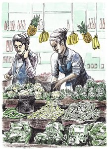 Borough Veg 2, 2013 (inkt op papier) door Matt Bannister