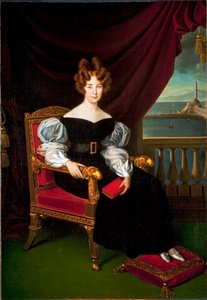 Portret van Maria (Maria) Brignole-Sale (Brignole Sale) De Ferrari, Hertogin van Galliera (1811-1888) Schilderij door Matteo Antonio Picasso (1794-1879) door Matteo Antonio Picasso