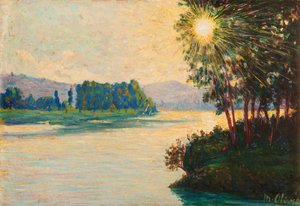 Opkomende zon aan de rivier door Matteo Pietro Olivero