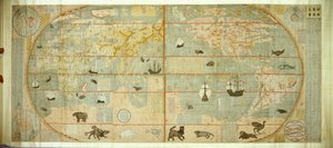 Kunyu Wanguo Quantu Kaart van de talloze landen van de wereld door Matteo Ricci