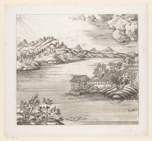 Gezicht op een deel van het keizerlijk zomerpaleis in Chengde (Jehol) te China door Matteo Ripa
