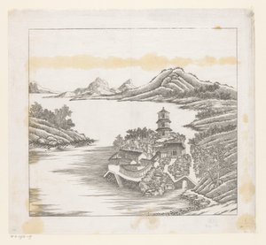 Gezicht op een deel van het keizerlijk zomerpaleis in Chengde (Jehol) te China door Matteo Ripa