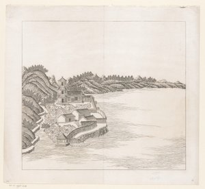 Gezicht op een deel van het keizerlijk zomerpaleis in Chengde (Jehol) te China door Matteo Ripa