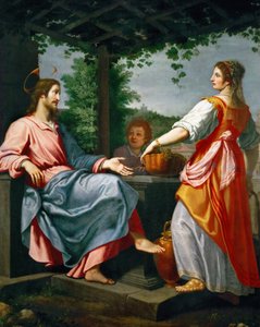 Jezus en de Samaritaanse - Barok: Christus en de Samaritaanse Vrouw door Rosselli, Matteo (1578-1650), ca. 1620. Olie op doek, 241x194. Kunsthistorisch Museum, Wenen