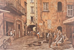 Italië, Napels, Piazzetta di Porto