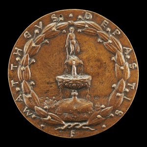 Fontein Bekroond door een Naakte Mannelijke Figuur door Matteo di Andrea de Pasti