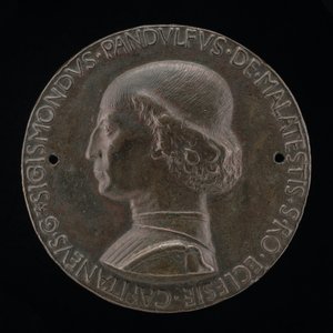 Sigismondo Pandolfo Malatesta, 1417-1468, Heer van Rimini en Fano [voorzijde], 1446 door Matteo di Andrea de Pasti