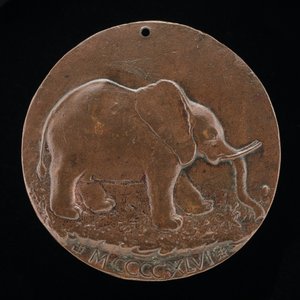 De Malatesta Olifant in een Weide (achterkant)
