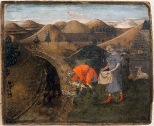 Legende van Romulus en Remus: Romulus en Remus verzameld door de herder Faustulus