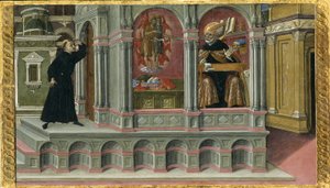 Visioen van Sint Augustinus van de Heiligen Hiëronymus en Johannes de Doper door Matteo di Giovanni di Bartolo