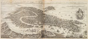 Panorama van Venetië. Uit Newe Archontologia cosmica door Johann Ludwig Gottfried, 1646 door Matthaus the Elder Merian