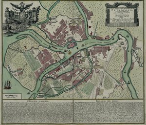 Kaart van Petersburg, 1744