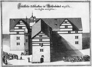 Herzog August Bibliotheek in Wolfenbüttel, Tussen 1655 en 1660 door Matthaus the Elder Merian
