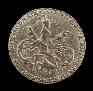 Wapenschild, helmteken en manteling [achterkant], 1529 door Matthes Gebel