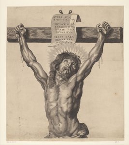 Christus aan het kruis (Serie van Ecce Homo, de gekruisigde Christus, Maagd Maria en Johannes de Evangelist) door Mattheus Borrekens
