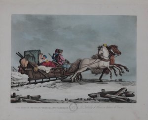De winterse Russische reiswagen, 1810s door Matthew Dubourg