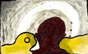 Fluister, 2021 (aquarel, pastel)
