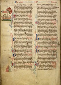Royal 14 C. VII, f.116v Marginale tekening van Koning Hendrik III die het Engelse Kanaal oversteekt naar Bretagne, met een deel van de begeleidende tekst in het handschrift van de auteur, illustratie uit 