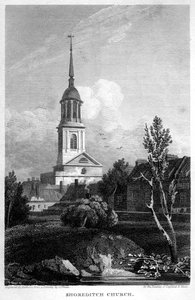 Shoreditch Church, Londen, 1815 door Matthews