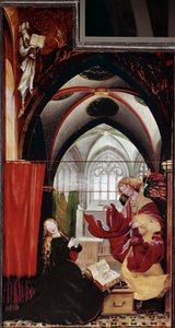 De annunciatie, altaarstuk van Issenheim door Matthias (c.1480 1528) Grunewald