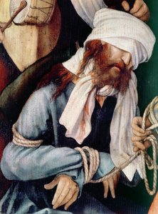 De bespotting van Christus (detail) door Matthias Grünewald