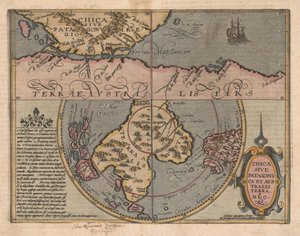 Chica sive Patagonica et Australis Terra uit Geographisches Handtbuch, 1600 door Matthias Quad
