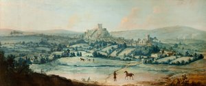 Verre Zicht op Clitheroe, c.1730