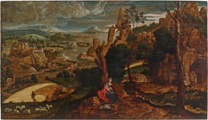Landschap met de rust tijdens de vlucht naar Egypte, 1540-1545