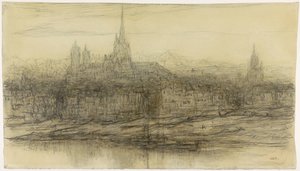 Gezicht op Rouen door Matthijs Maris