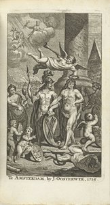 Gegraveerde titelpagina voor J. Lamigue: Het leven van Zyne Hoogheit Johan Willem Friso, 1716