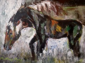 Kleurrijke wilde paarden door Matthys Moss