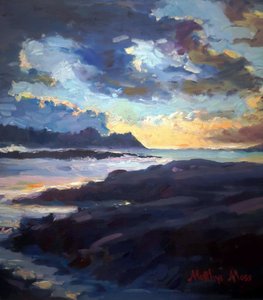 Levendige zonsondergang aan de kust door Matthys Moss