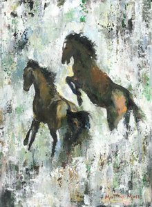 Galopperende wilde paarden door Matthys Moss
