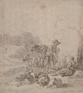 Pastorale scène door Matthys van den Bergh